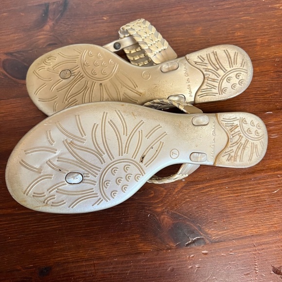 Jack Rogers Size 7 Jelly Gold Braided Sandals - Picture 3 of 3
